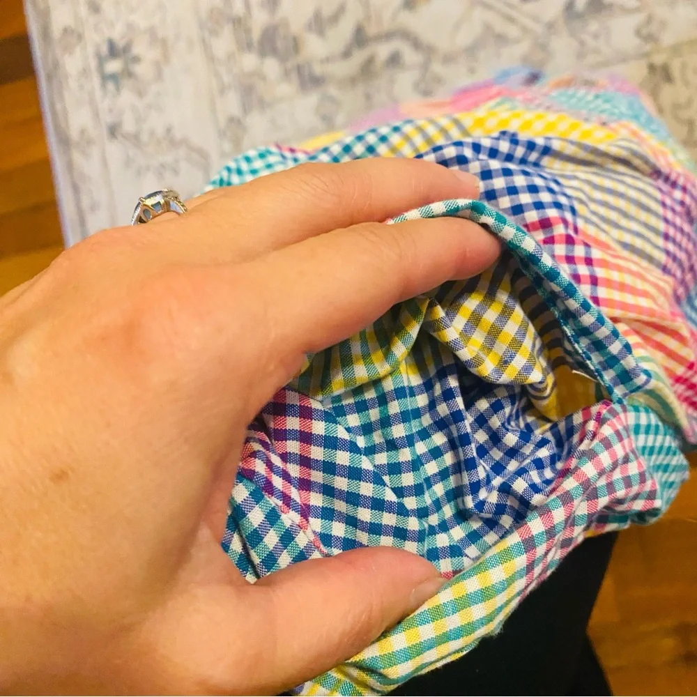 David Brooks Gingham Pleated Skirt Womens 10 Y2K Cottage Granny Brandy Bunch 80s - Picture 5 of 5